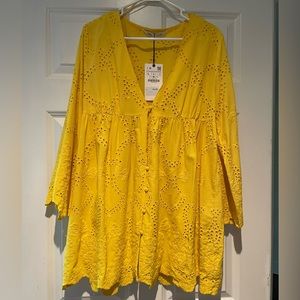 Zara Eyelet Tunic- Size large NWT